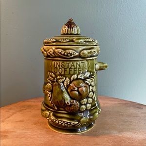 Mid Century Coffee Jar in Avocado Green